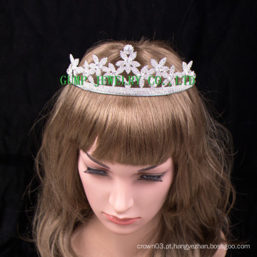 Mais recente design flor coroa forma brilhante strass tiara